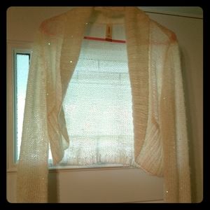 White Cropped Sweater with Sequins